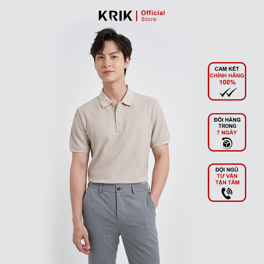 Áo Polo Nam KRIK Cổ Đức Chất Liệu Cotton Cao Cấp Form Fitted Ôm Vừa Vặn PL2046
