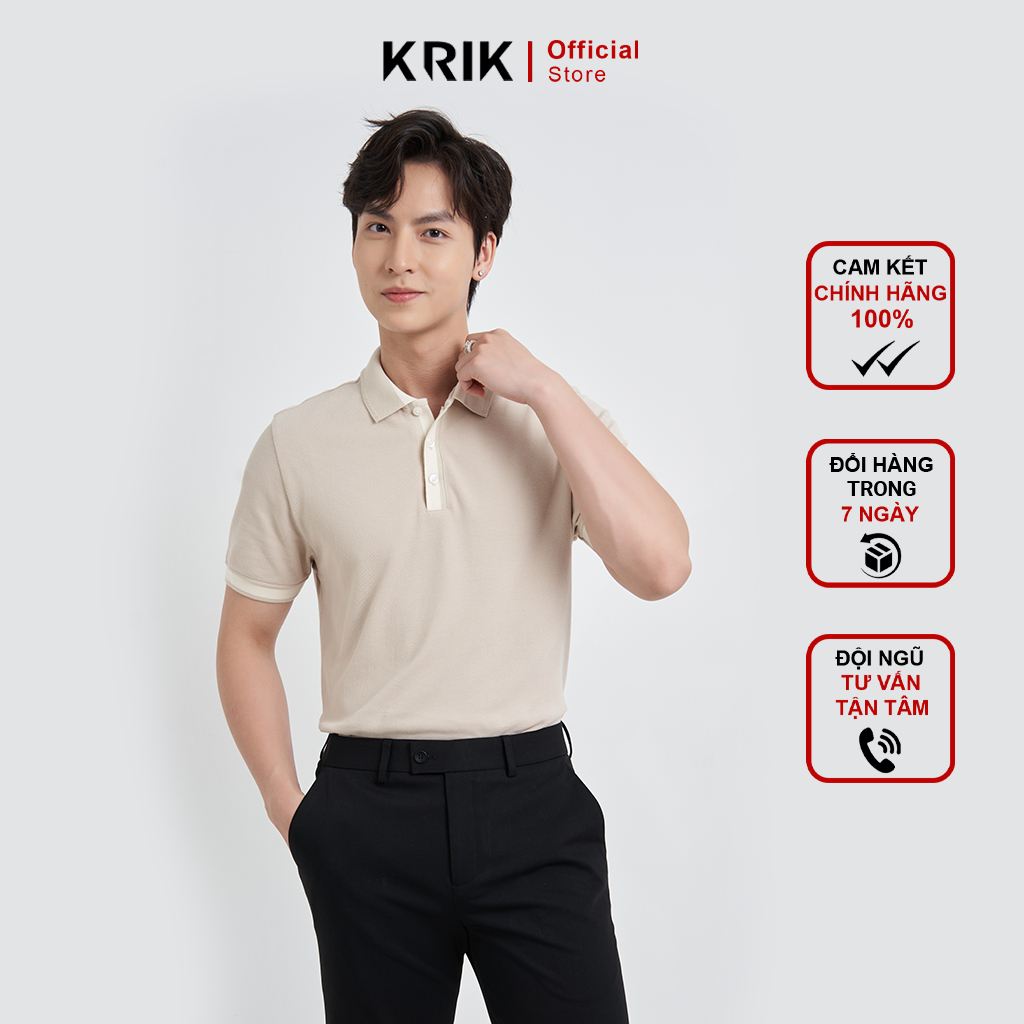Áo Polo Nam KRIK Cổ Đức Chất Liệu Cotton Cao Cấp Form Fitted Ôm Vừa Vặn PL2028