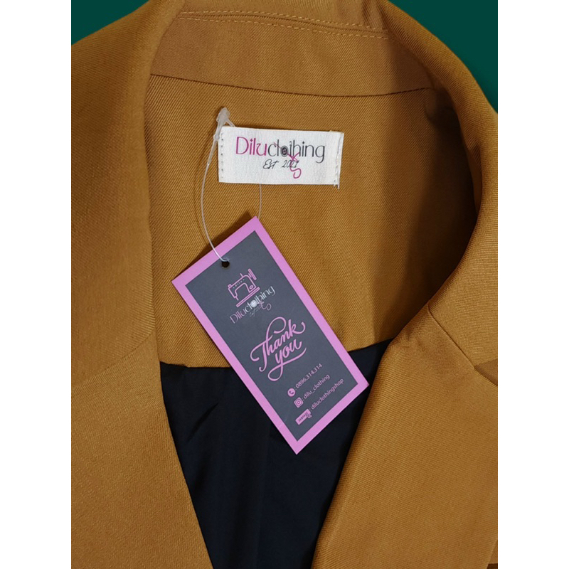 Áo blazer nữ [MAY THEO SỐ ĐO] - áo khoác vest - chất liệu cao cấp, 2 lớp-lót lụa, VÀNG THU  - Tiệm may Diluclothing