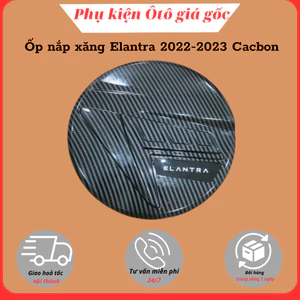 Ốp nắp bình xăng xe Hyundai Elantra 2022, 2023, 2024, 2025 nhựa vân carbon cao cấp