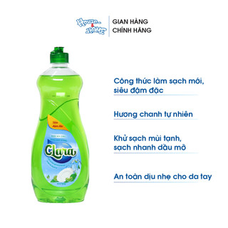 Combo 2 Chai Nước Rửa Chén Clara Chanh Tự Nhiên 750g NRCC01, Nước Rửa Chén Sạch Nhanh Dầu Mỡ, Thơm Mát, Tiết Kiệm