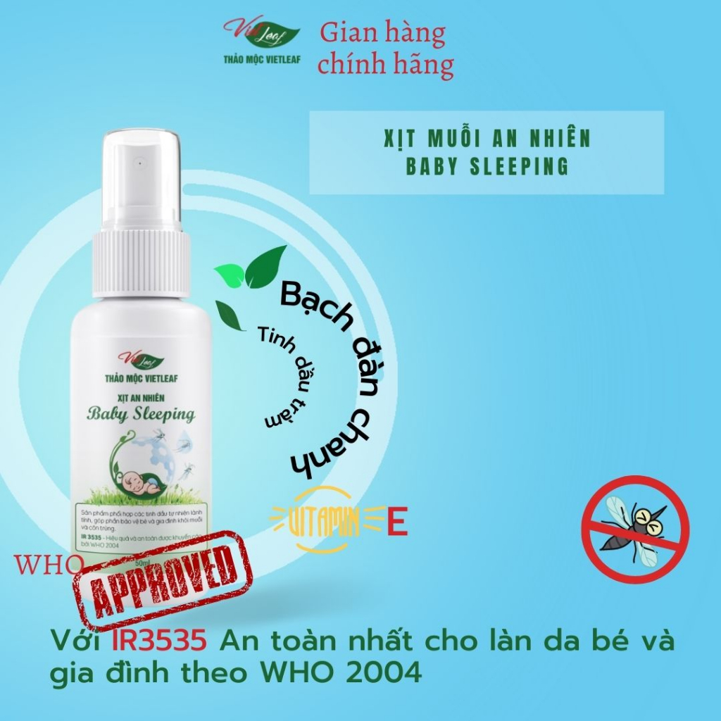 Xịt muỗi Thảo mộc Vietleaf An Nhiên Baby Sleeping 50ml VIETLEAF-XM50