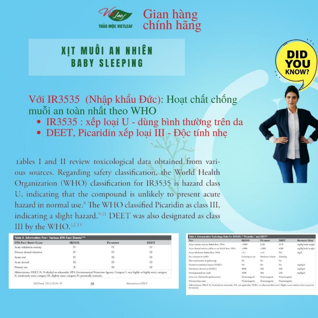 Xịt muỗi Thảo mộc Vietleaf An Nhiên Baby Sleeping 50ml VIETLEAF-XM50