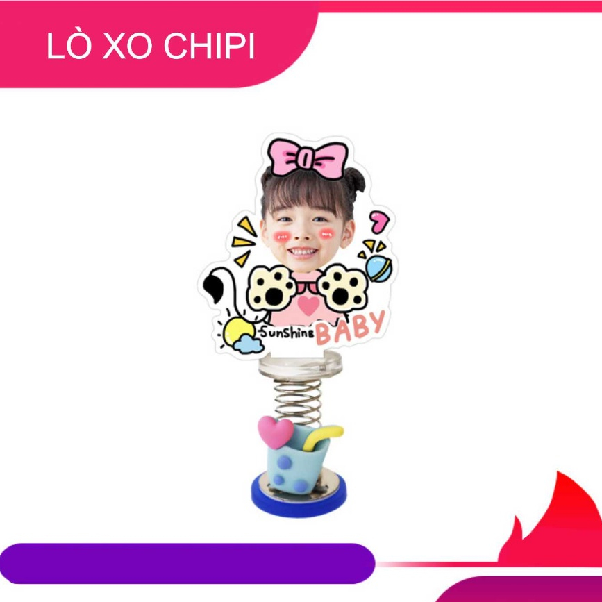 Standee lò xo lắc lư đáng yêu trong suốt đế dính trang trí in theo