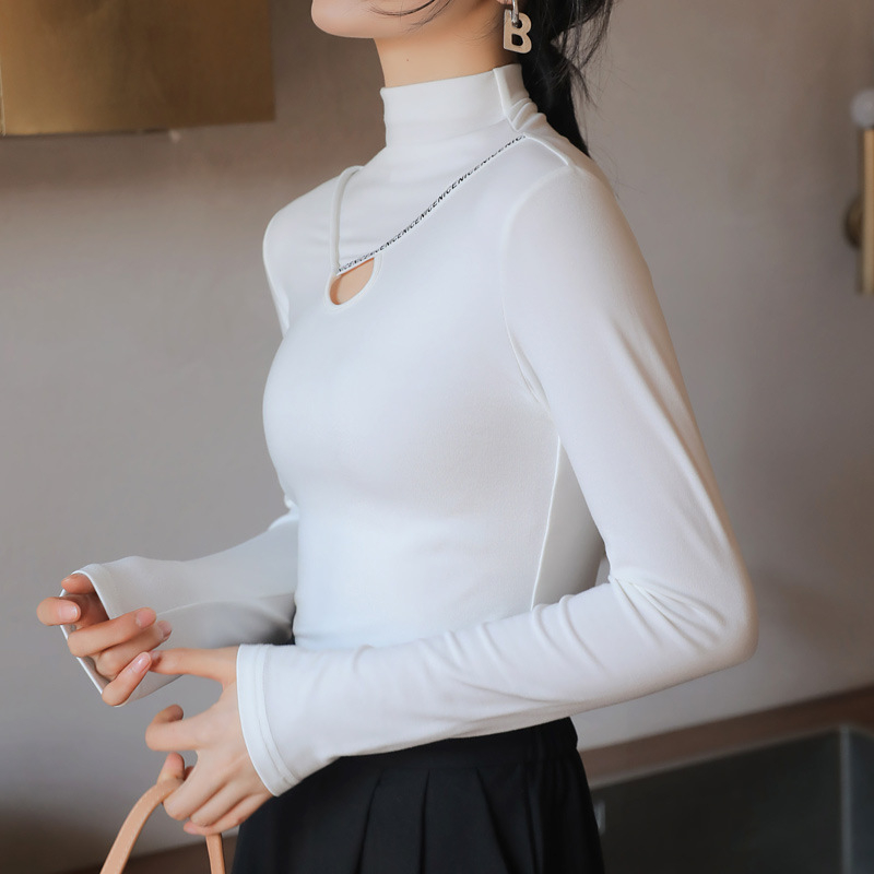 LA019 Áo cotton giữ nhiệt nữ chất liệu cotton co giãn tốt, áo thu đông cổ cao dài tay, phong cách trẻ trung năng động.