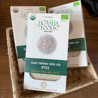 Gạo trắng hữu cơ ST25 Hoa Sữa/ Hasabio- Leaf Organic