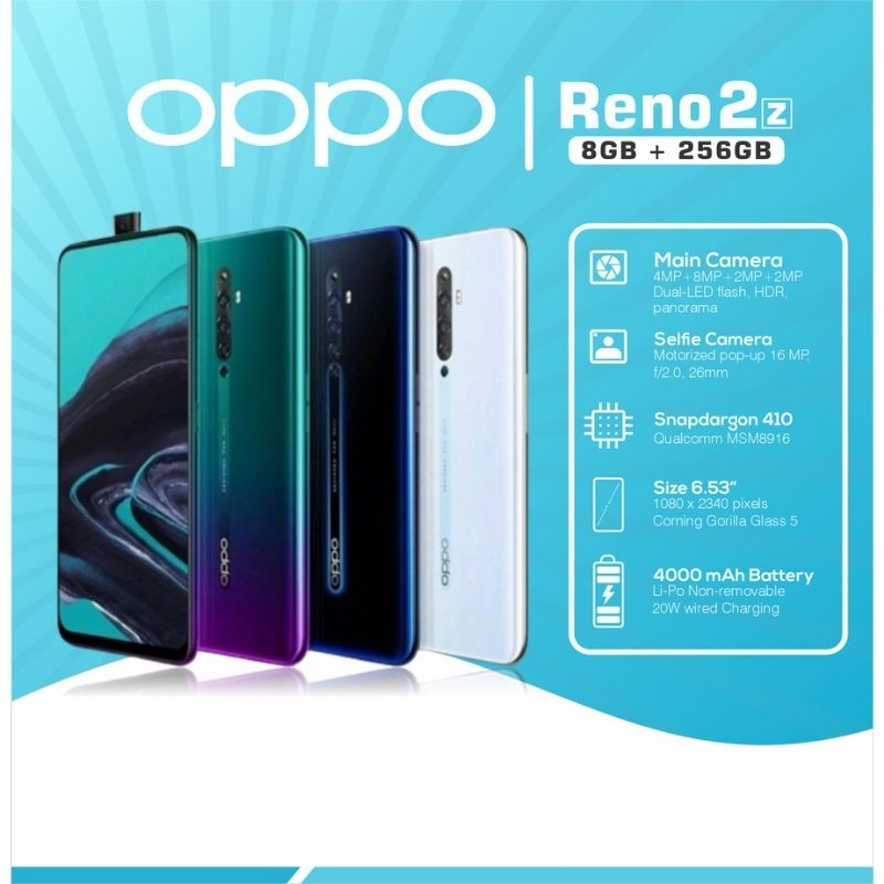 Điện thoại Oppo Reno2 Z - Chính Hãng 2sim ram 8G/256G, Camera trước thò ...