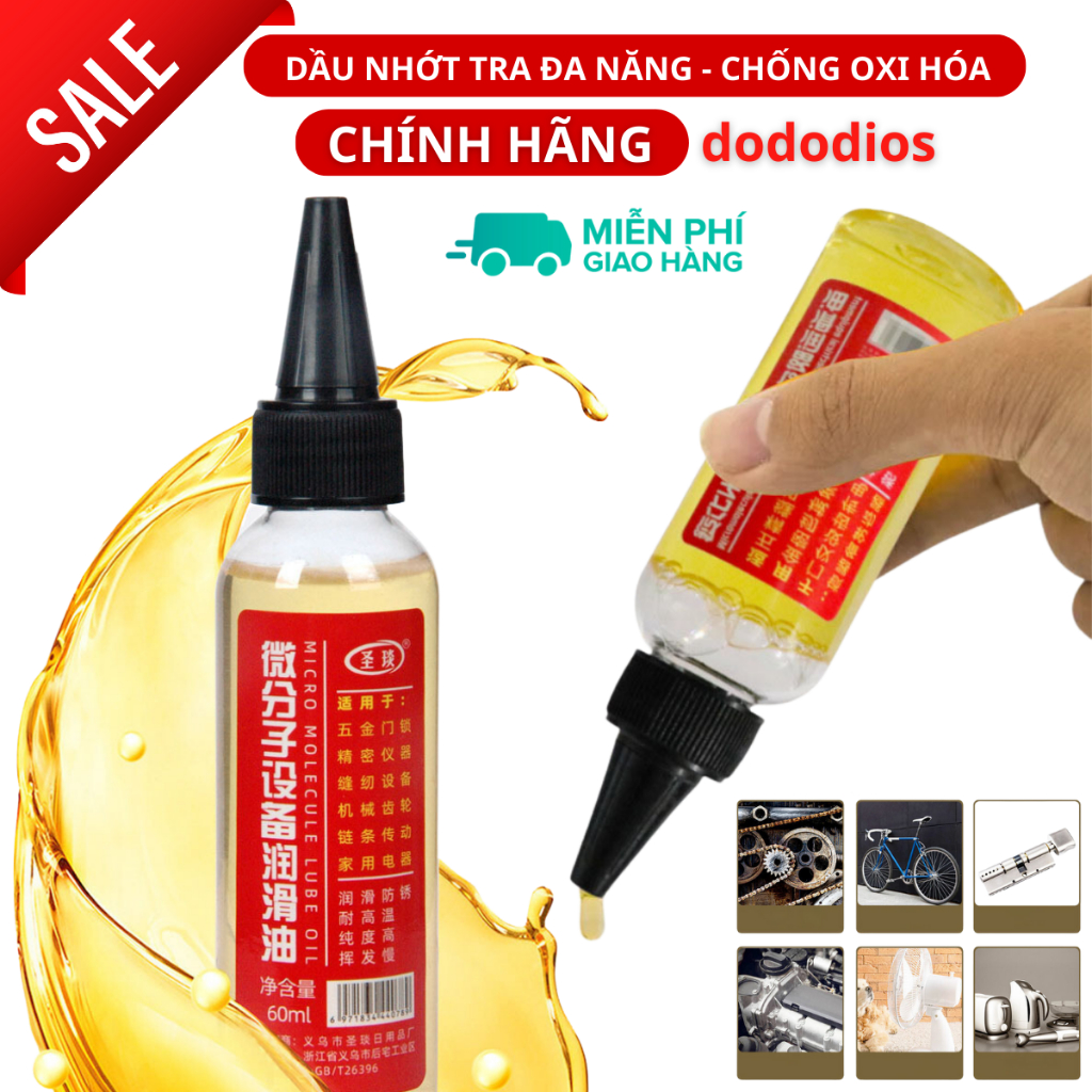 Ảnh Dầu Máy Làm Trơn Ổ Khóa, Máy Móc, Quạt Điện - Công Thức Không Mùi An Toàn Khi Sử Dụng - Lọ 60ml - Hãng Dododios 1