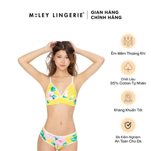 Bộ Đồ Lót Nữ Cotton Lụa Phối Ren Nature Wind Miley Lingerie BRC0315_BCP0302