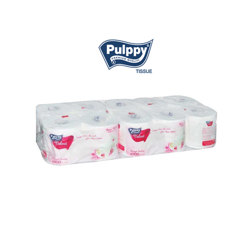 Giấy vệ sinh Pulppy Velvet hương hoa thiên nhiên (10 cuộn) | Shopee ...