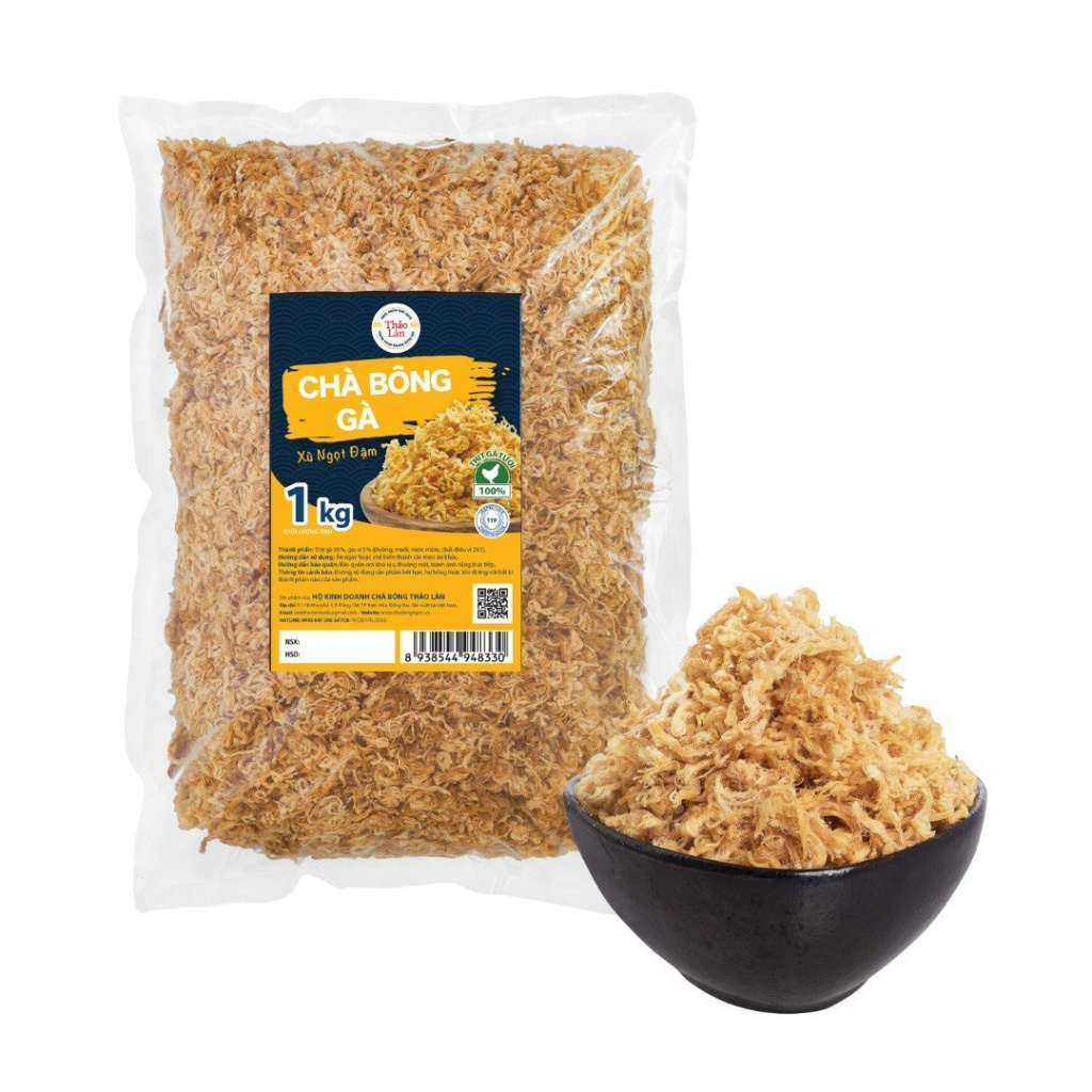 Chà bông xù ngọt - Chà bông nguyên chất làm bánh túi 1kg Thảo Làn