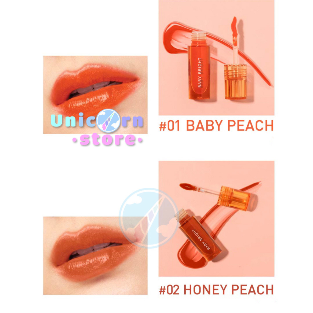 Son Kem Lì Dưỡng Môi Baby Bright Lip & Cheek Peach Glow Tint 2.4g