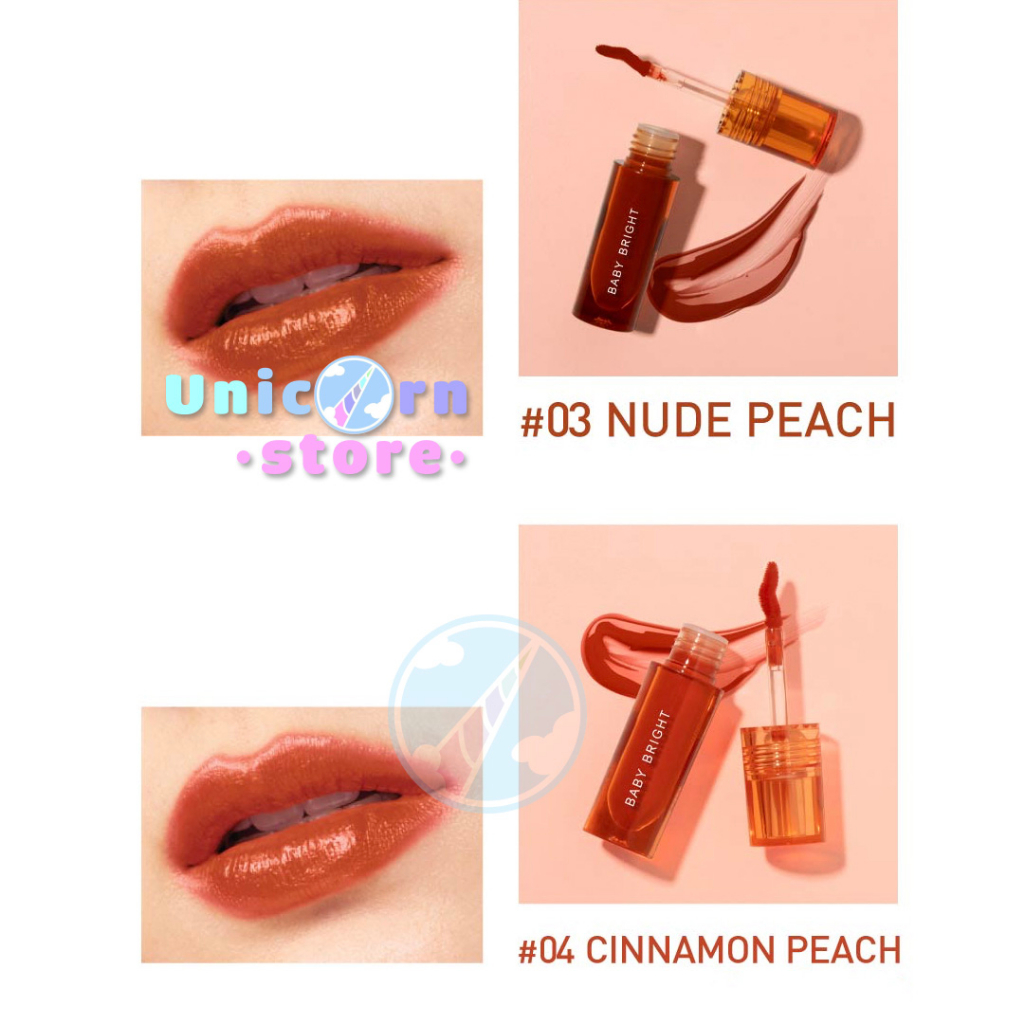 Son Kem Lì Dưỡng Môi Baby Bright Lip & Cheek Peach Glow Tint 2.4g