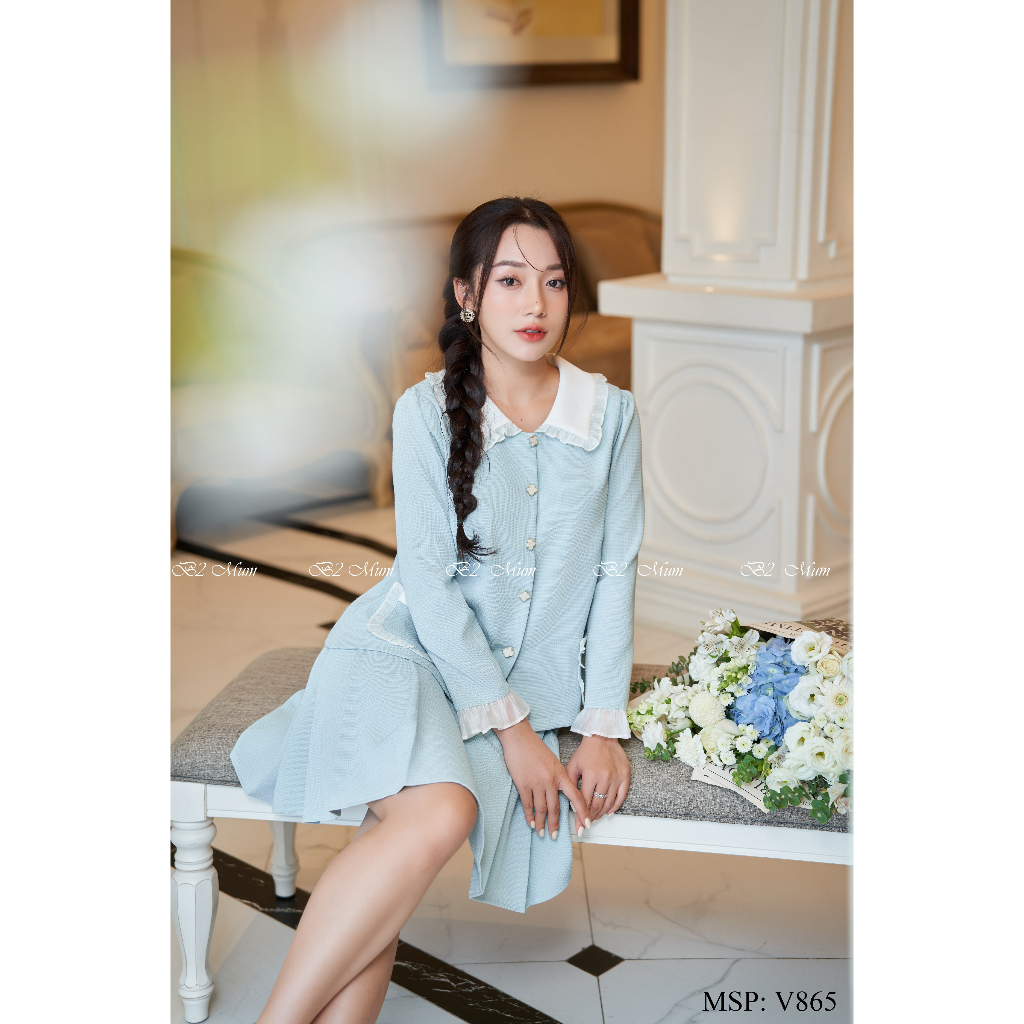 Áo khoác bầu kèm chân váy thiết kế Set dạ V865 B2MUM