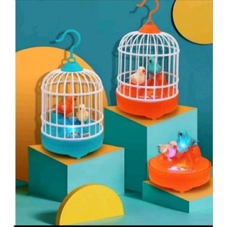 Đồ chơi lồng chim biết hót có đèn cho bé
