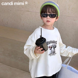 CANDIMIMI Áo nỉ cổ tròn in hình cá tính unisex cho bé trai, bé gái - Hoodie thời trang trẻ em