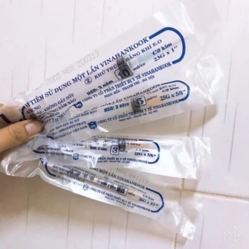 5 cái Bơm tiêm,kim tiêm vinahankook 1cc,3cc,5cc,10cc,20cc,50 cc