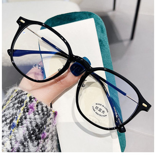 Gọng kính cận nữ nam form tròn phong cách Ulzzang chống tia UV và ánh sáng xanh cao cấp HANASO 518