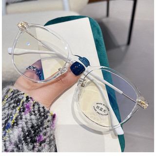 Gọng kính cận nữ nam form tròn phong cách Ulzzang chống tia UV và ánh sáng xanh cao cấp HANASO 518