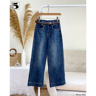 Quần Jeans Nữ Ống Rộng Cạp Cao Co Giãn Twentyfive Fashion -  5026 (không kèm thắt lưng)