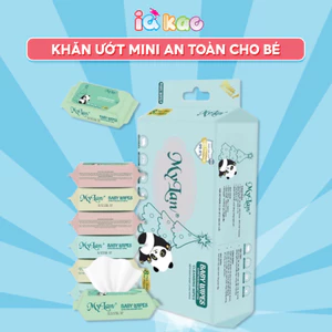 Quà Tặng Khăn giấy ướt mini lốc 8 gói cao cấp cho bé, không hóa chất, nước tinh khiết an toàn cho da nhạy cảm IQ Kao