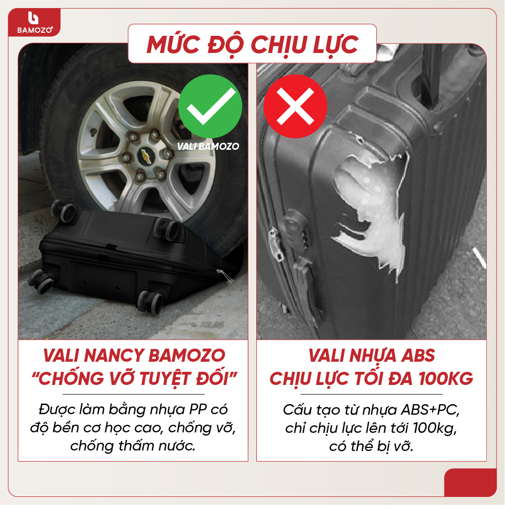 Ảnh Hoả Tốc Vali Kéo Du Lịch Bamozo Nancy Size 28 Cao Cấp Nhựa PP Chống Vỡ 3
