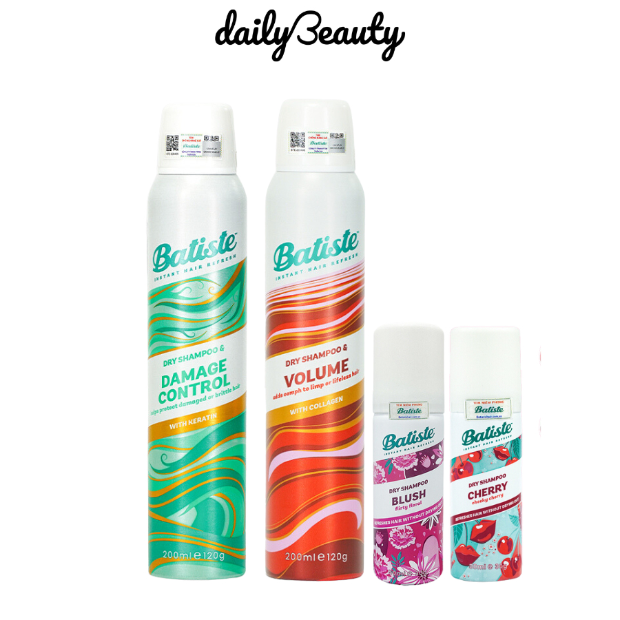 Ảnh Dầu Gội Khô Batiste Dry Shampoo Loại Bỏ Dầu Nhờn, Nhiều Hương 50ml/200ml Phồng Tóc Tức Thì Daily Beauty 2