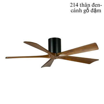 Quạt trần 5 cánh gỗ hiện đại cho trần thấp,sải cánh 1m32 động cơ DC điều khiển từ xa 6 tốc độ gió