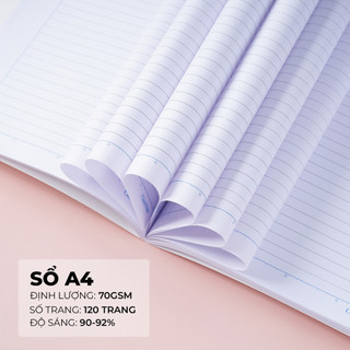 Vở A4 kẻ ngang CLASSMATE 120 trang, sổ gián áo ghi chép tài liệu định lượng 70gsm thiết kế trang nhã 12-A4305