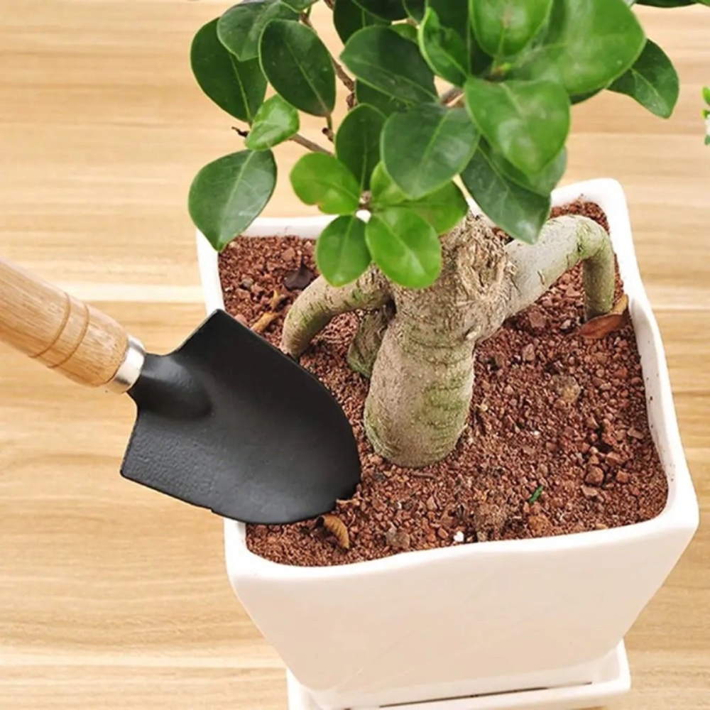Bộ dụng cụ làm vườn loại vừa, dụng cụ trồng cây, bộ làm vườn 3 món gồm Xẻng làm vườn-Xới đất-Cào đất