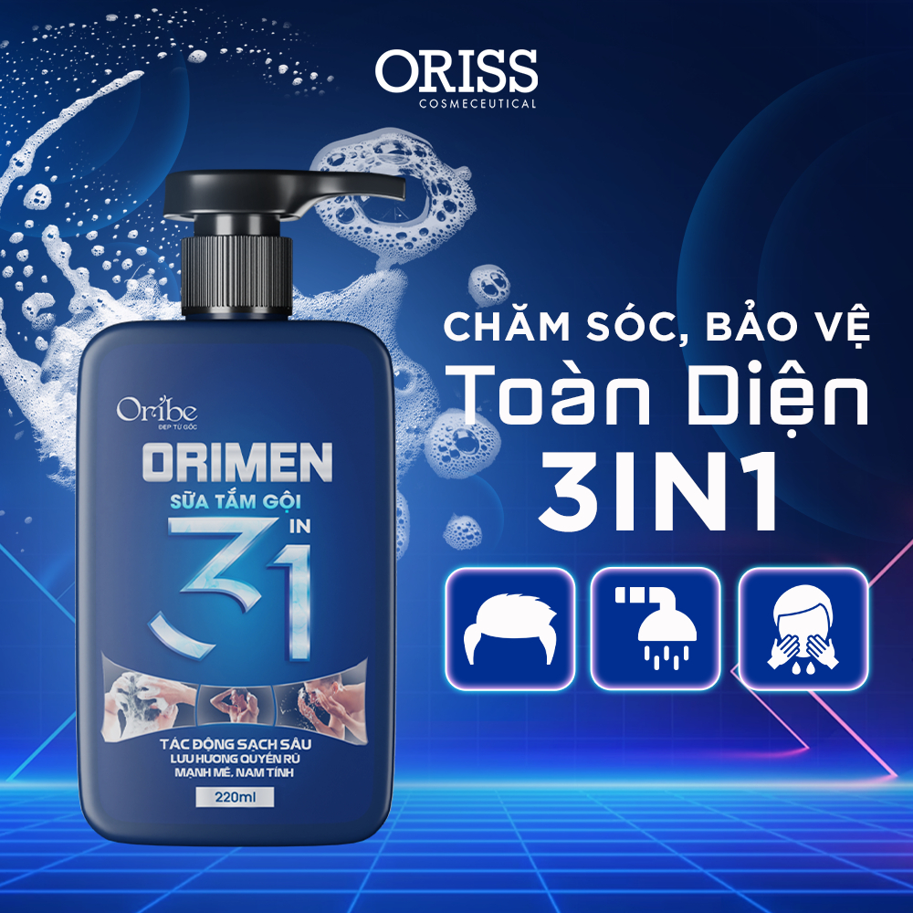 Ảnh Sữa tắm gội nam 3in1 hương nước hoa cao cấp Orimen 220ml 2