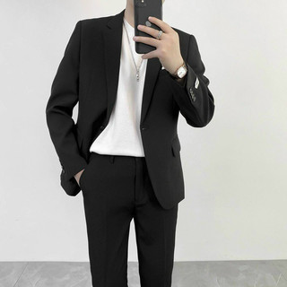 Áo khoác blazer nam Avocado hàn quốc thu đông phong cách form rộng màu đen kem 2 khuy cài cao cấp