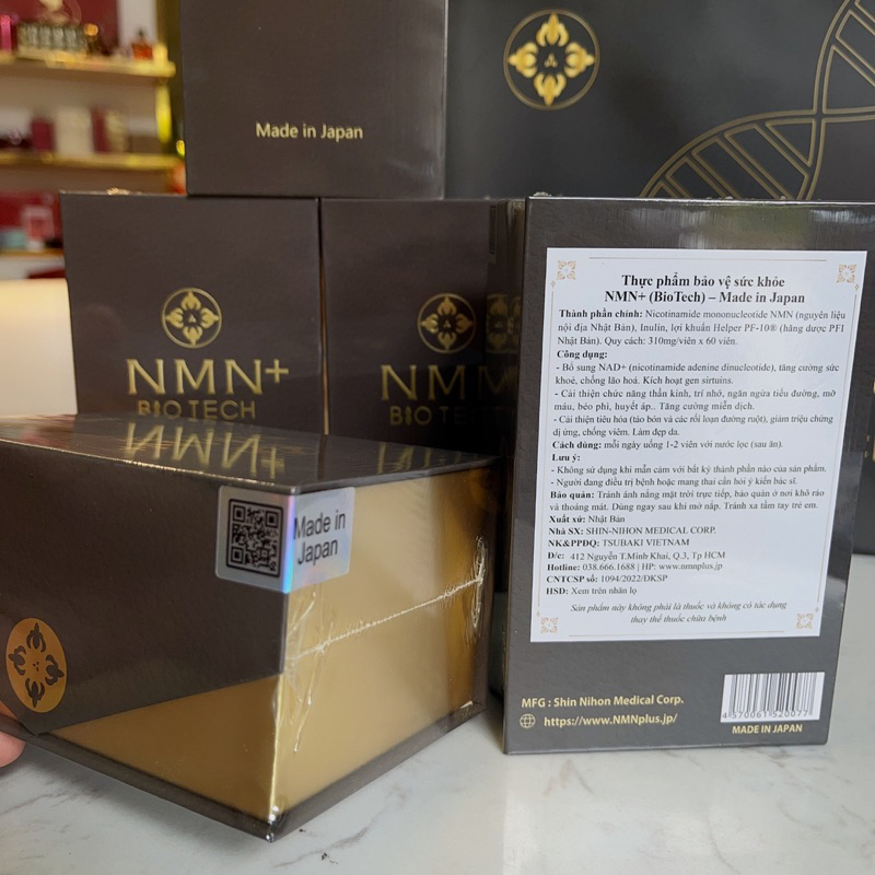 Viên Uống NMN+ Biotech Nhật Bản Hỗ Trợ Chống Lão Hóa Hộp 60 Viên
