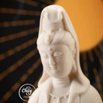 Tượng Phật Bà Quan Âm, Tượng Mẹ Quan Âm Bồ Tát Trắng Đứng Gốm Sứ Đức Hóa Cao Cấp Hàng Đẹp - Chay Decor — ảnh 4