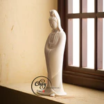 Tượng Phật Bà Quan Âm, Tượng Mẹ Quan Âm Bồ Tát Trắng Đứng Gốm Sứ Đức Hóa Cao Cấp Hàng Đẹp - Chay Decor — ảnh 2