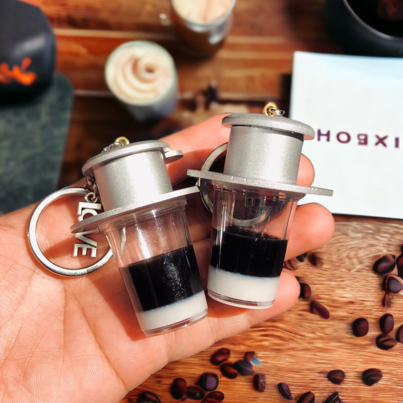 Móc khóa ly cafe phin Việt Nam (thêm tên theo yêu cầu) 5 mẫu quà tặng ...