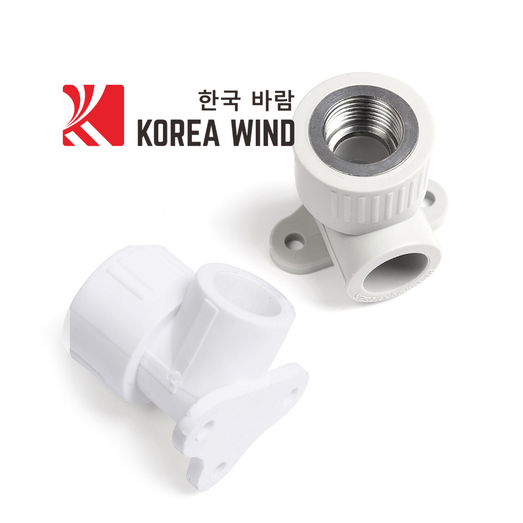 Đầu nối ống nước PPR ren trong 21MM, nối ống nước đầu cong, có đế cố định ống nước