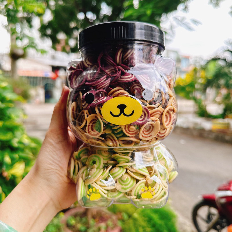 (Hũ Gấu Lớn)TAI HEO NHÍ CỐT DỪA MIX 3 VỊ TRUNG HIẾU LOẠI ngon