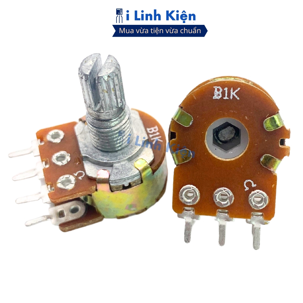 Chiết áp đôi - đơn 1M 500K 250K 100K 50K 20K 10K 5K 2K 1K WH148 15mm chất lượng cao ilinhkien.
