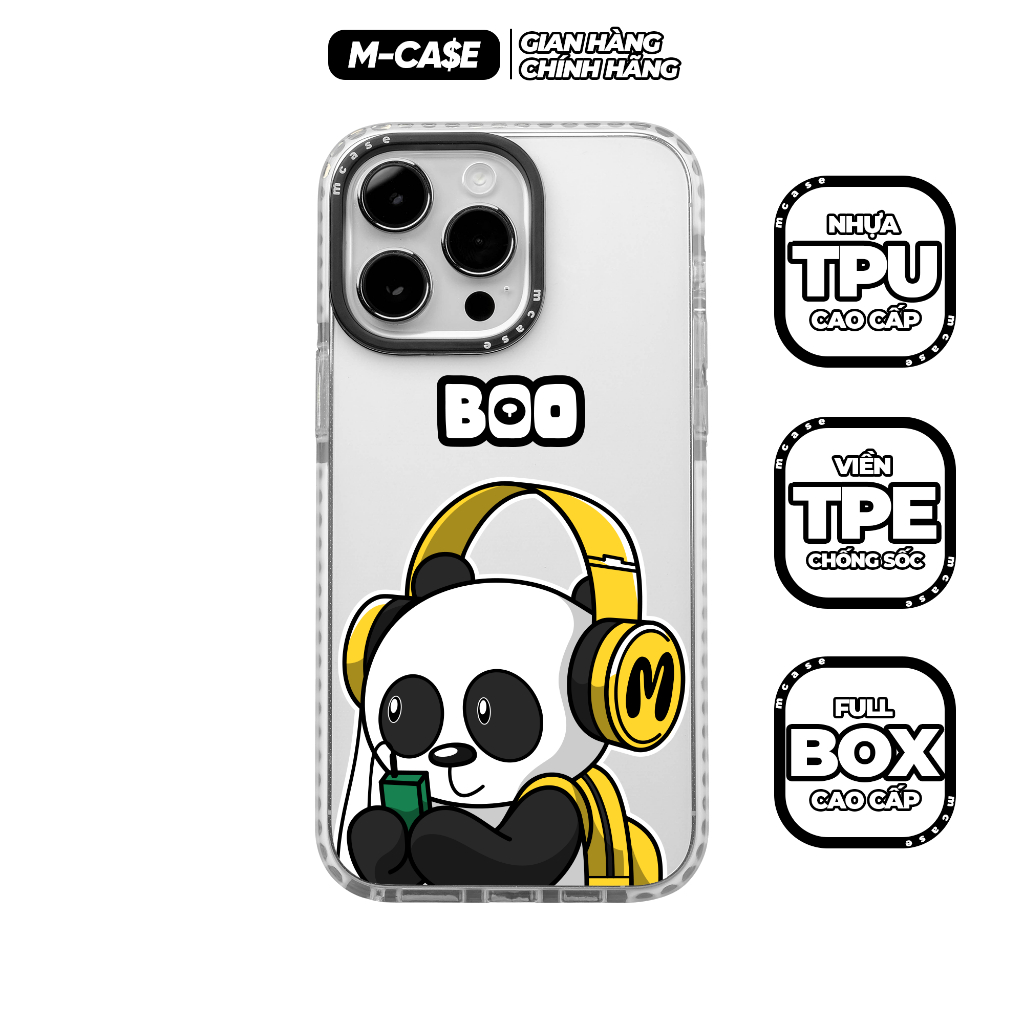 Ốp iphone Chống Sốc Boo Panda Headphone iphone 11 Pro Max / 12 / 12 Pro ...