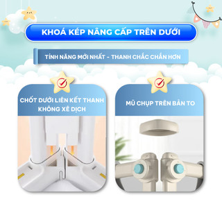 [NÂNG CẤP 2026] Thanh Chắn Giường Pakey SB2 Màu Sắc Sang Trọng, Thanh Chắn Giường Cho Bé Có Khóa Kép Cố Định Chắc Chắn