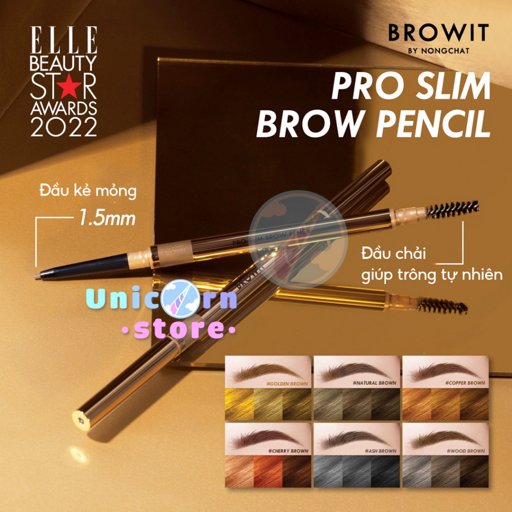 Chì Kẻ Mày Siêu Mảnh Browit By Nongchat Pro Slim Brow Pencil 0.06g