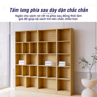[Freeship Toàn Quốc] Kệ Sách Gỗ 5 Tầng FIVO FB73 Gỗ Chống Ẩm Cao Cấp Dày Dặn, Tấm Lưng Chắc Chắn, Dễ Dàng Lắp Ráp