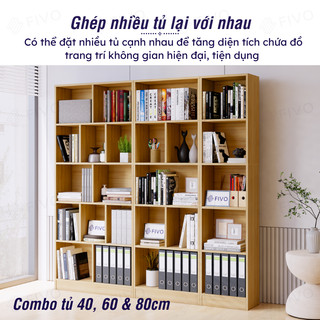 [Freeship Toàn Quốc] Kệ Sách Gỗ 5 Tầng FIVO FB73 Gỗ Chống Ẩm Cao Cấp Dày Dặn, Tấm Lưng Chắc Chắn, Dễ Dàng Lắp Ráp