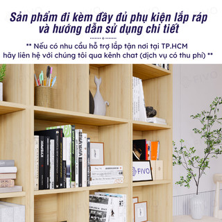 [Freeship Toàn Quốc] Kệ Sách Gỗ 5 Tầng FIVO FB73 Gỗ Chống Ẩm Cao Cấp Dày Dặn, Tấm Lưng Chắc Chắn, Dễ Dàng Lắp Ráp