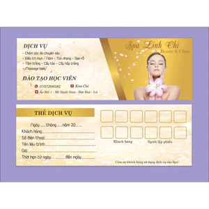 thẻ dịch vụ spa - chăm sóc da theo yêu cầu