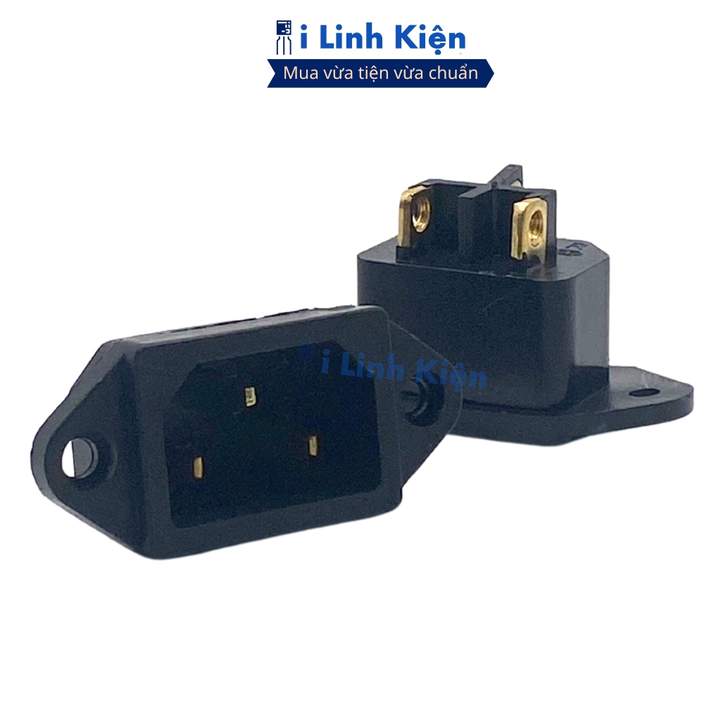 Ổ cắm 3 chân nồi cơm điện màu đen chân đồng chất lượng cao ilinhkien.