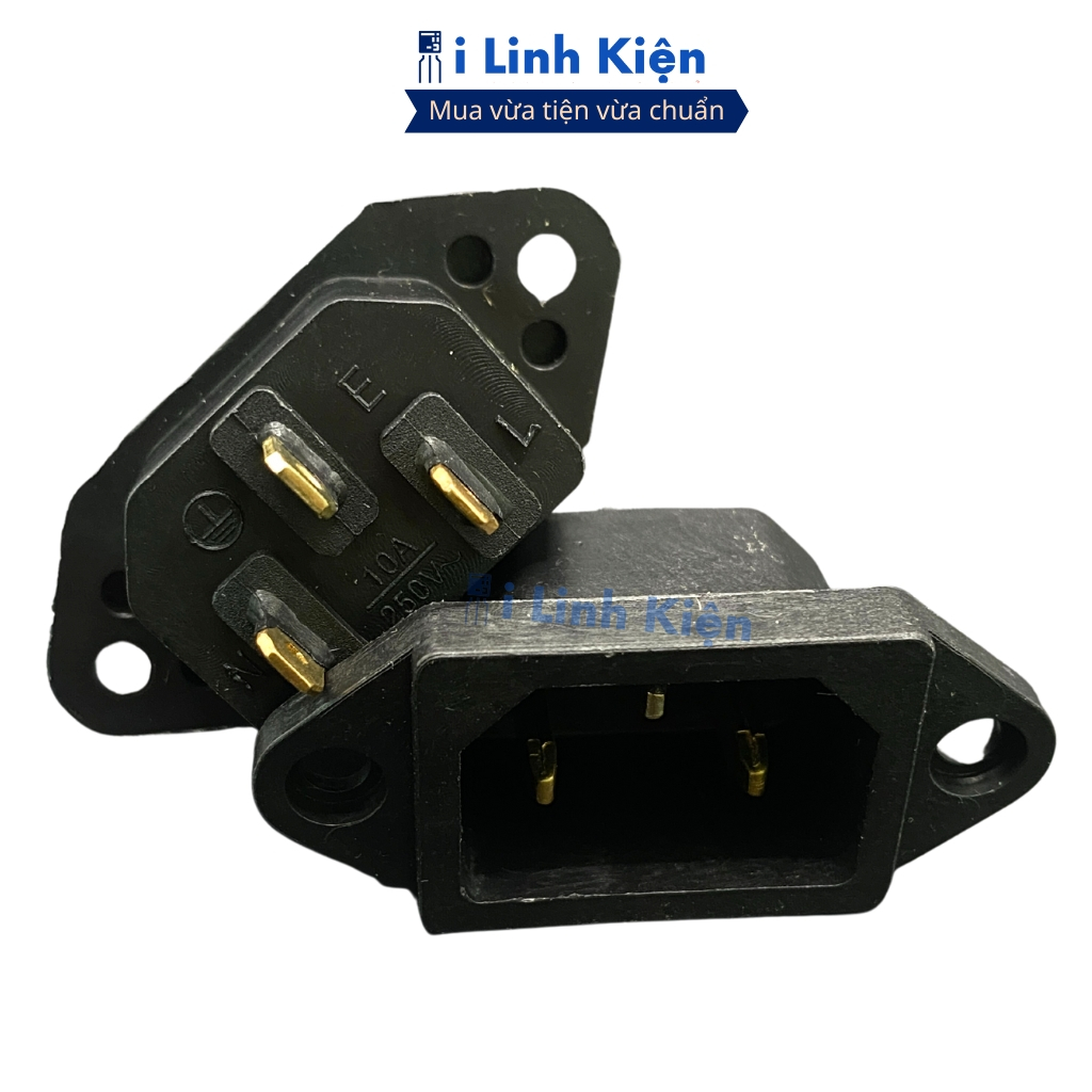 {Combo 10} Jack cắm 3 chân nồi cơm điện màu đen chân đồng chính hãng ilinhkien.