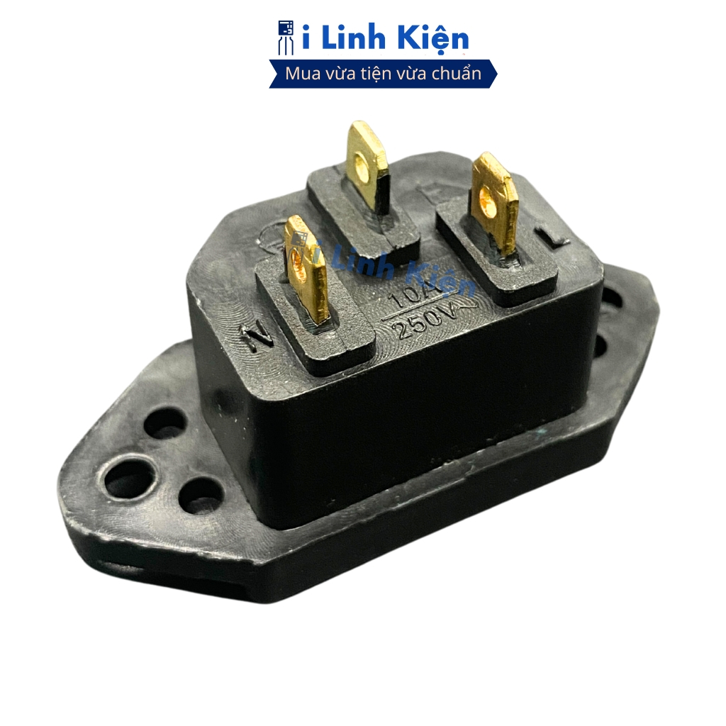 {Combo 10} Jack cắm 3 chân nồi cơm điện màu đen chân đồng chính hãng ilinhkien.