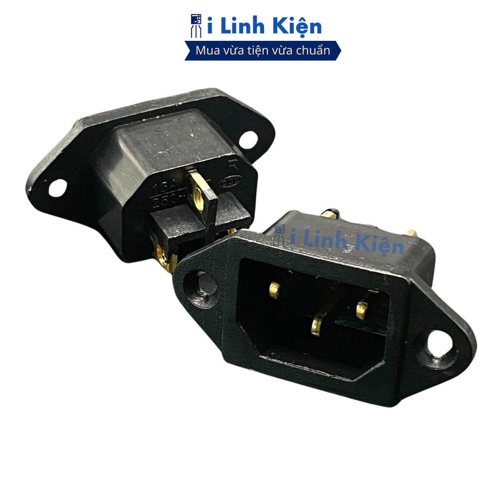 {Combo 10} Jack cắm 3 chân nồi cơm điện màu đen chân đồng chính hãng ilinhkien.